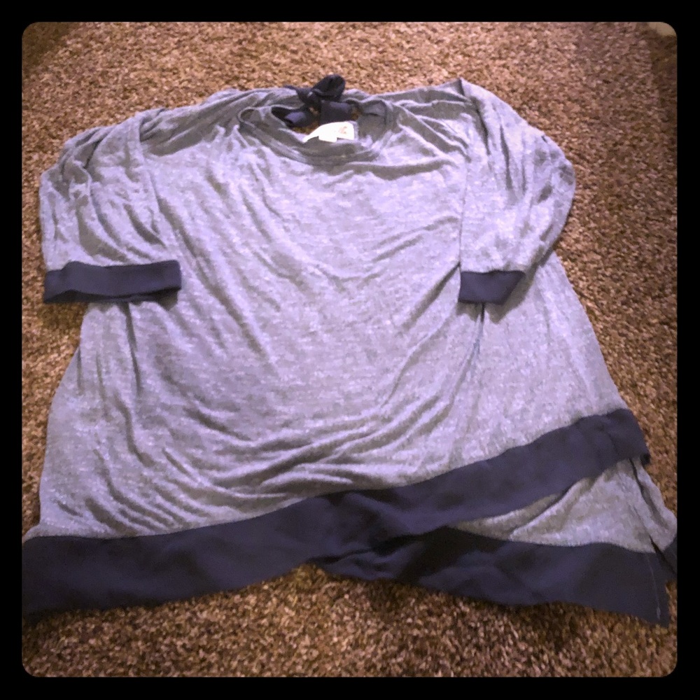 Blue Flowy Noelle Shirt